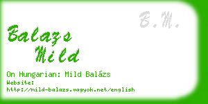 balazs mild business card